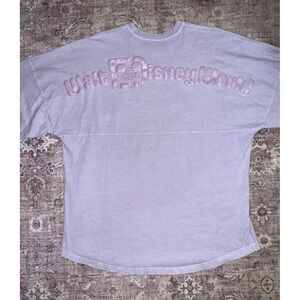 Disney Spirit Jersey Walt Disney World Lilac Purple Glitter Puff Print Size XL